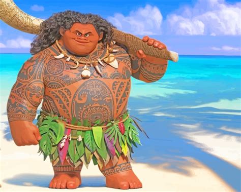 Moana Maui Character Paint By Numbers Pbn Canvas