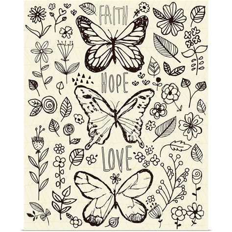 Faith Hope Love Coloring Poster Print Ebay