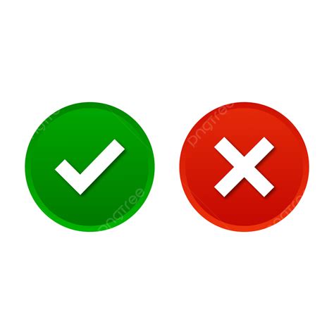 Check Mark And Wrong Sign Approval Reject Icon Of Voting Check Mark
