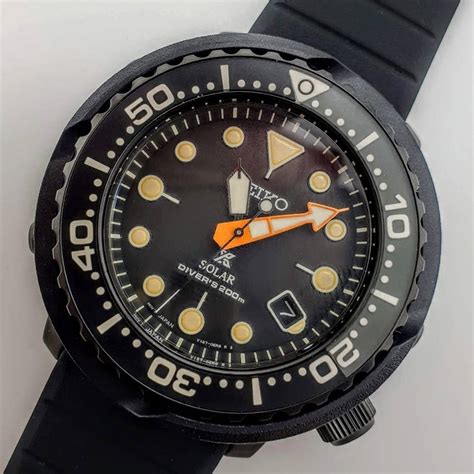 Seiko Sne577p1 Mens Solar Prospex Tuna Black Series Limited Edition Watch