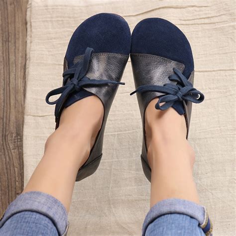 2018 Autumn New Sleek Minimalist Handmade Soft Flat Shoes Retro Style
