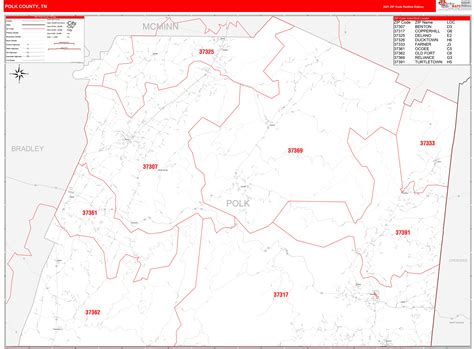 Greene County Tn Zip Code Wall Map Red Line Style By Marketmaps Cc3