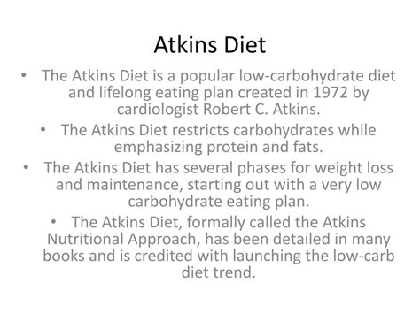 Ppt Atkins Diet Powerpoint Presentation Free Download Id3157549