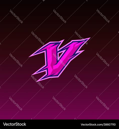 Professional V Letter Gaming Logo Royalty Free Vector Image