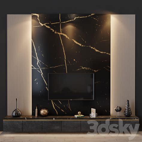 3d Models Tv Wall Tv Set 99 Living Room Wall Designs Living Room