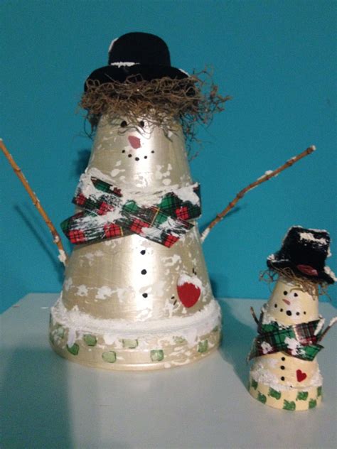 Homemade Snowmen From Flower Pots Christmas Clay Christmas Clay Pots