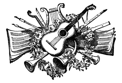 Other versions of this composition. Vintage Clip Art - Antique Musical Printers Ornaments ...