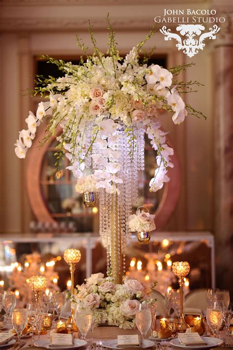 Rose Gold And Gold Centerpiece Gold Wedding Centerpieces Quinceanera