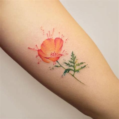 Watercolor Poppy Tattoo By Georgia Grey Poppies Tattoo Poppy Flower
