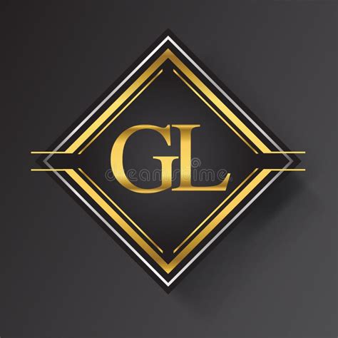 Gl Letter Logo In A Square Shape Gold And Silver Colored Geometric