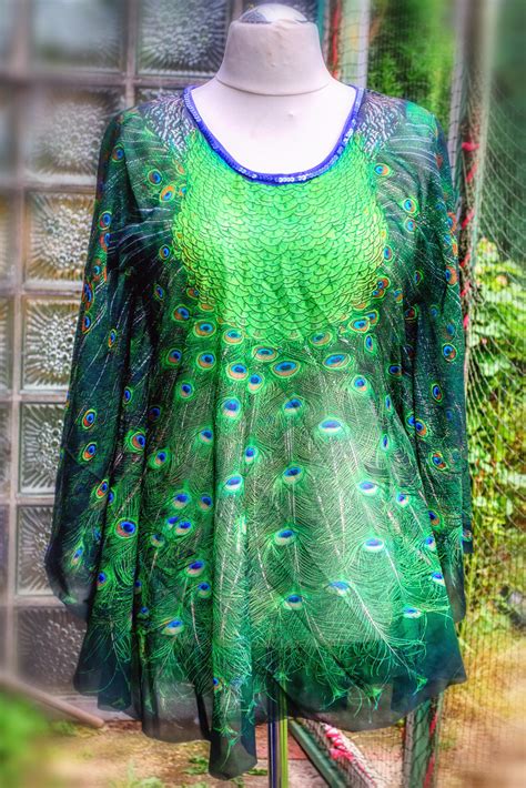 A Peacock Tunic One Size Fits All An Airy Light Tunic O Flickr