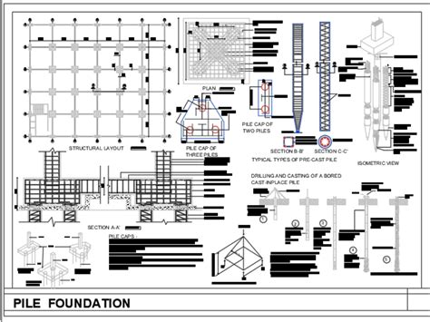 Pile Foundation In Autocad Cad Download Kb Bibliocad