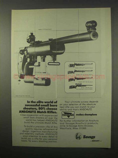 1980 Savage Anschutz Model 1413 Super Match Rifle Ad Elite