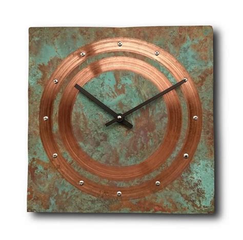 Turquoise Copper Clock Wall Clock Home Decor Original Etsy In 2021