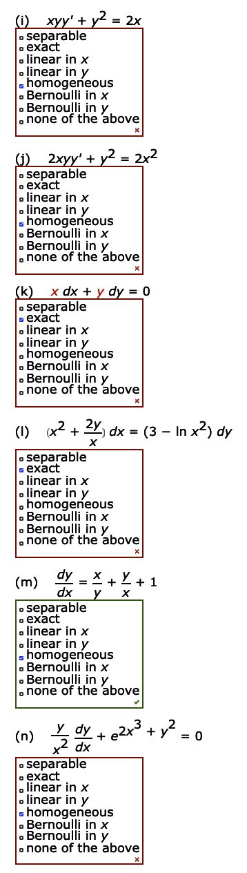 Solved Classify Each Differential Equation As Separable Chegg Com