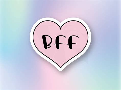 I Love My Bff Sticker Png Pink Heart For Laptop Sticker Etsy