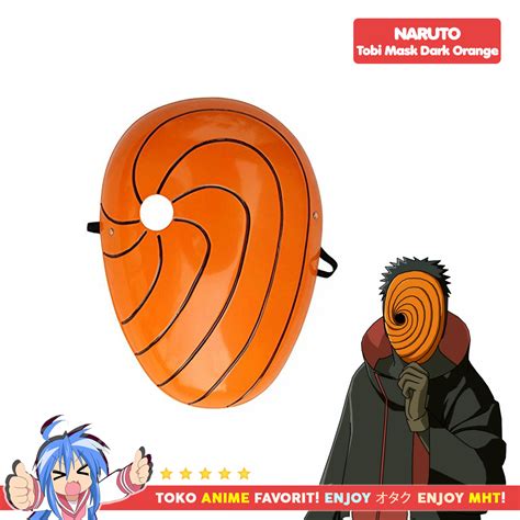 Topeng Anime Naruto Tobi Cosplay Mask Dark Orange Toko Anime