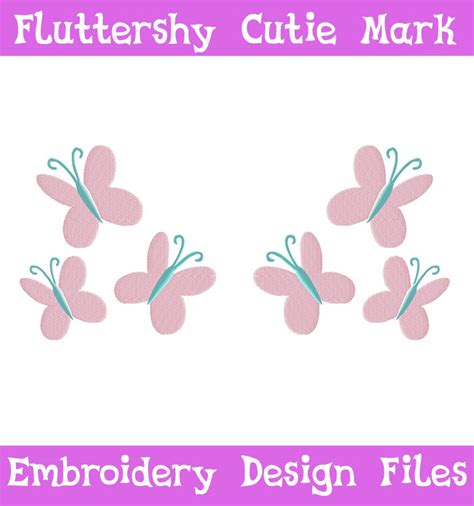 Pes Files Fluttershy Cutie Mark Embroidery Design File Etsy