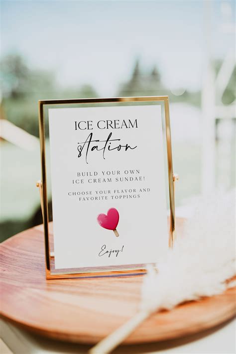 Ice Cream Bar Sign Wedding Ice Cream Station Sign Printable Wedding