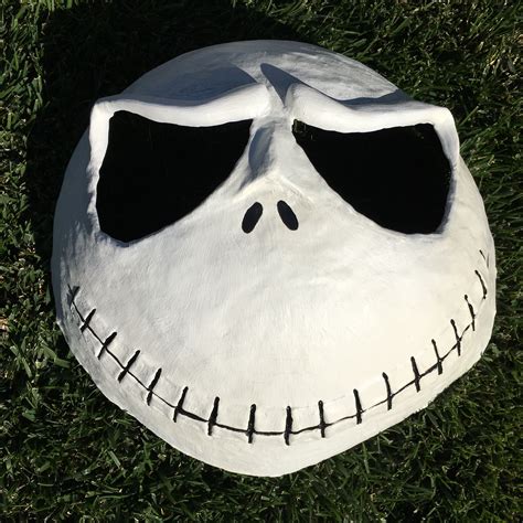 Jack Skellington Paper Mache Modge Podge Mask For My Halloween Costume