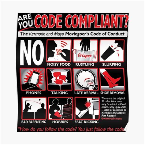Kermode And Mayo Code Of Conduct Poster By Adamabrams Redbubble