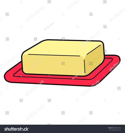 Cartoon Illustration Stick Butter Butter Dish Vector De Stock Libre