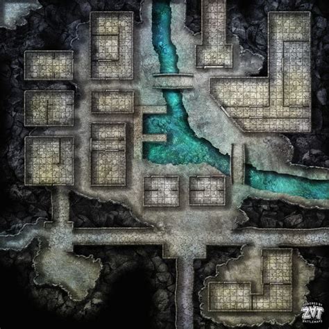 B2 Underground Village Battle Map Dungeon Maps Fantasy Map Dnd