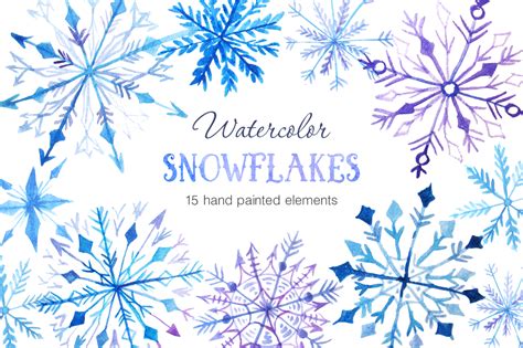 Watercolor Snowflakes Set Vol2