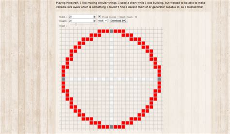 This circle generator does a. minecraft. — Pixel Circle / Oval Generator (Minecraft ...