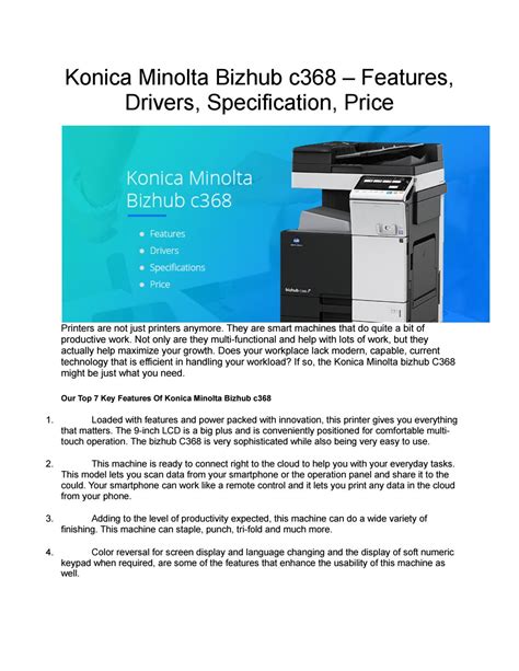 Konica minolta bizhub c3110 driver downloads operating system(s): Free Download Bizhub 210 Konica Minolta Printer ...