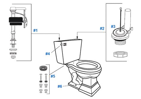 Brass and plastic plumbing fittings and parts; Mansfield Brentwood Toilet Replacement Parts