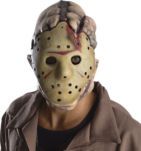 Jason Voorhees Deluxe Latex Mask Mens Friday 13th Horror Costume