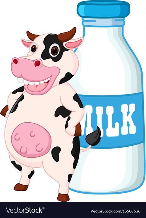This is a high quality unframed reproduction of an antique antique 1920's. Cute cow cartoon with milk bottle Royalty Free Vector Image