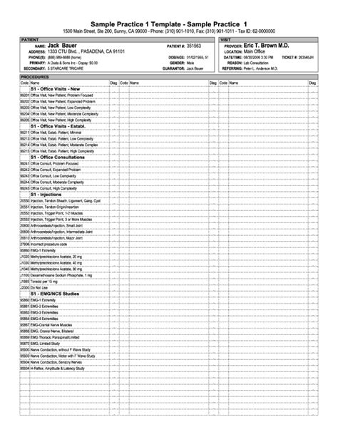 Primary Care Superbill Template