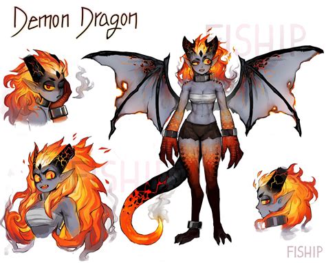ArtStation Demon Dragon OC Matilda Fiship Character Design Creature Concept Art Character Art