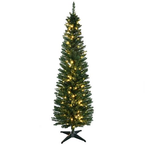 Buy Homcom 6 Tall Pre Lit Slim Noble Fir Artificial Christmas Tree