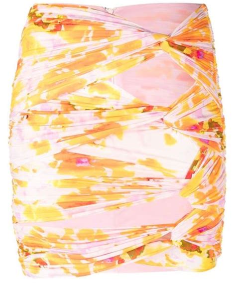 Alex Perry Synthetic Kort Cut Out Knotted Mini Skirt In Pink Lyst