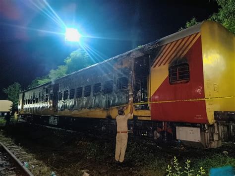 Sabotage Or Accident Coach Of Halted Train Catches Fire In Kerala