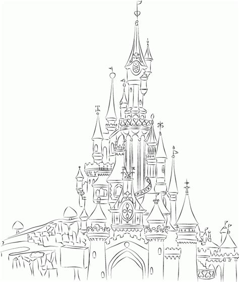 Disney World Castle Coloring Page Coloring Home