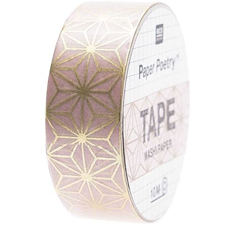 ruban adhésif paper poetry tape jardin japonais 15mm etoile x10m perles and co