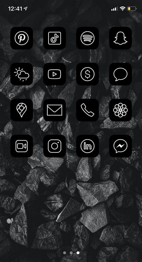 Black Iphone Ios 14 App Icons Dark Theme App Icons For Iphone Ios 14