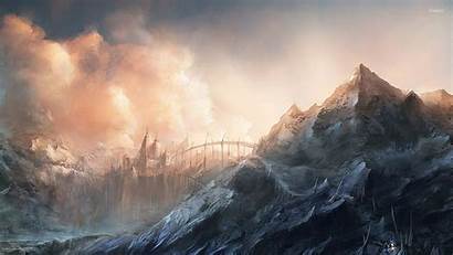 Kingdom Fantasy Bridge Beyond Wallpapers Mountain Castle