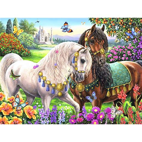 Two Horses 5040cmcanvas Full Square Drill Diamond Painting