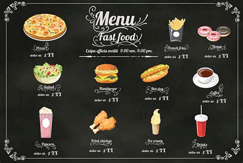 Royalty Free Fast Food Menu Clip Art Vector Images And Illustrations