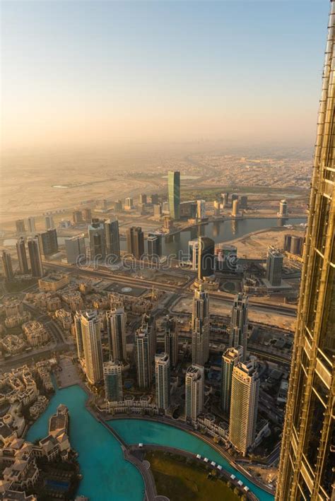 Dubai Downtown Morning Scene Top View Stock Image Image Of Arabic