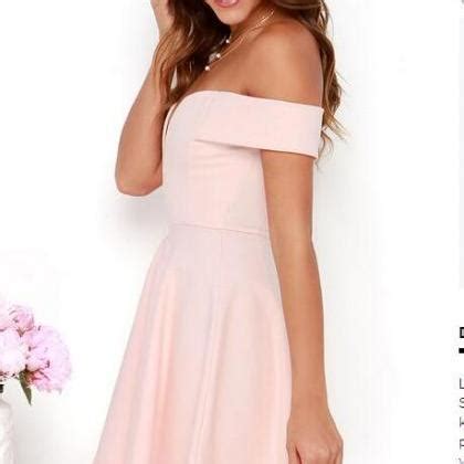 Pink Off Shoulder Homecoming Dress A Line Short Party Dress Homecoming