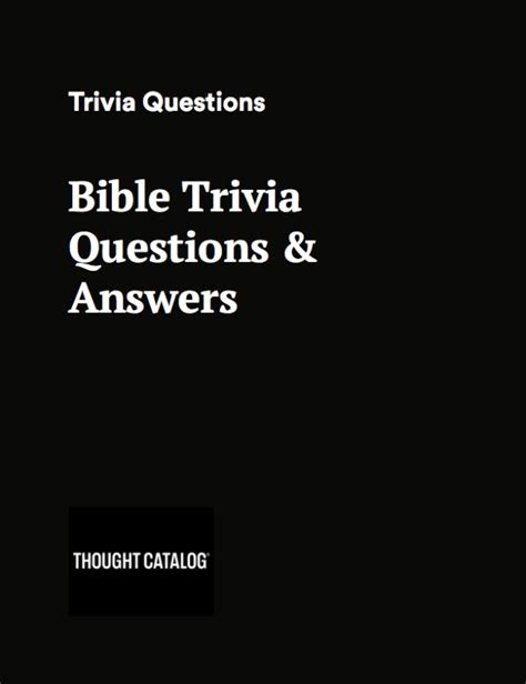 Trivia Night Questions Bible Trivia Quiz Bible Questions And Answers