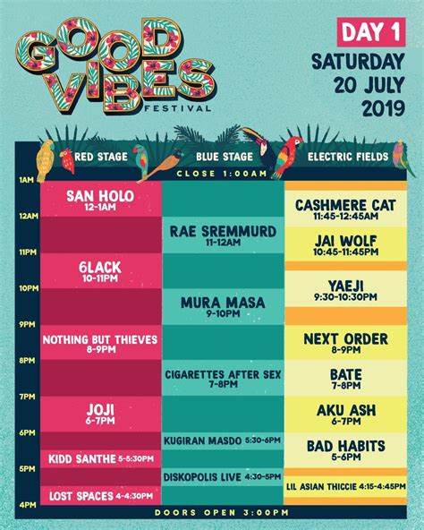 good vibes 2019 lineup general tickets are slated to go on sale on 26 march