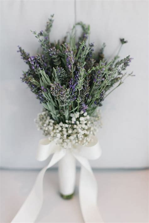 Simply Elegant Lavender And Baby Breath Wedding Bouquet Wildflower
