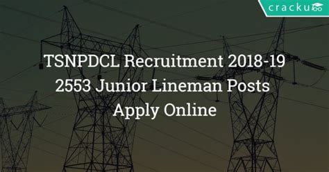 Punjab urban planning and development authority (puda) has published notification for the recruitment of sub divisional engineer, law officer, sr asst payment mode: TSNPDCL JLM recruitment 2018 - 2553 Junior LIneman posts ...